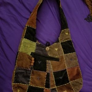 Black & Brown Corduroy Purse